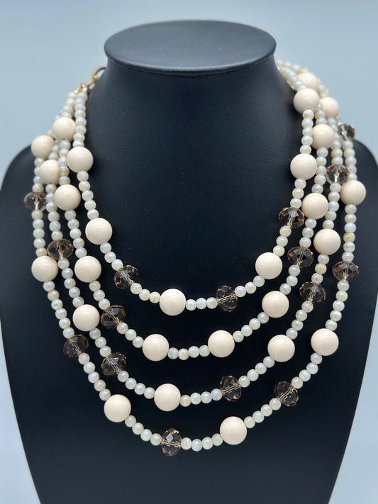 Collier 4 rangs éléments scintillants - Francine BRAMLI