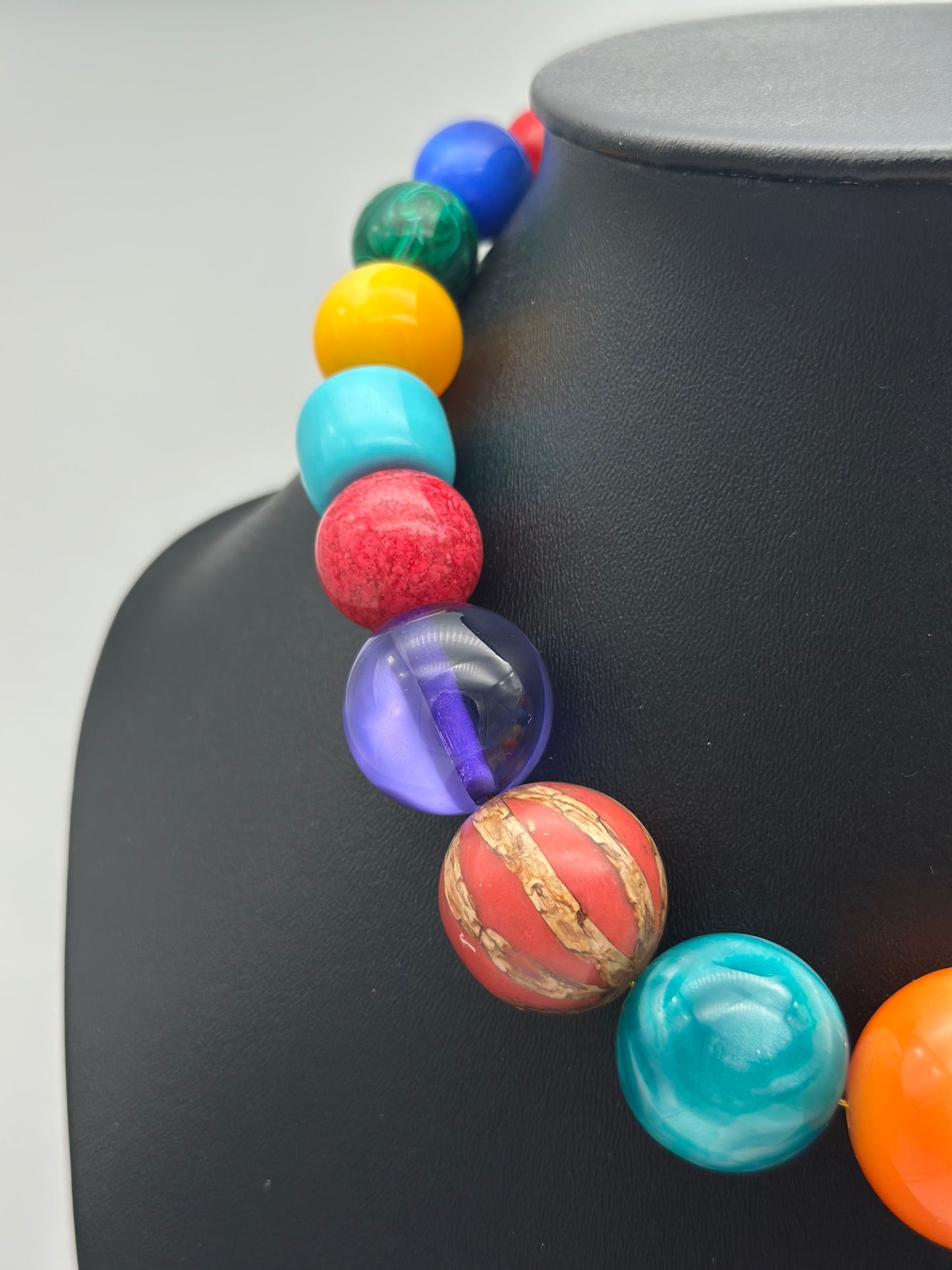 Collier multicolore perles fantaisies - Francine BRAMLI