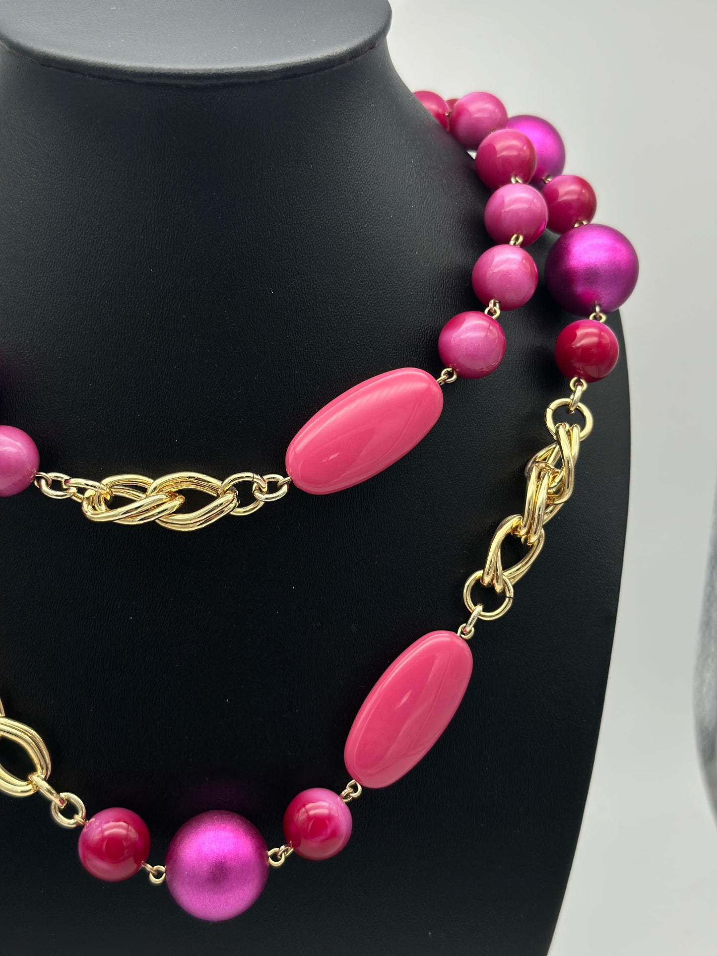 Collier / sautoir rose - Francine BRAMLI