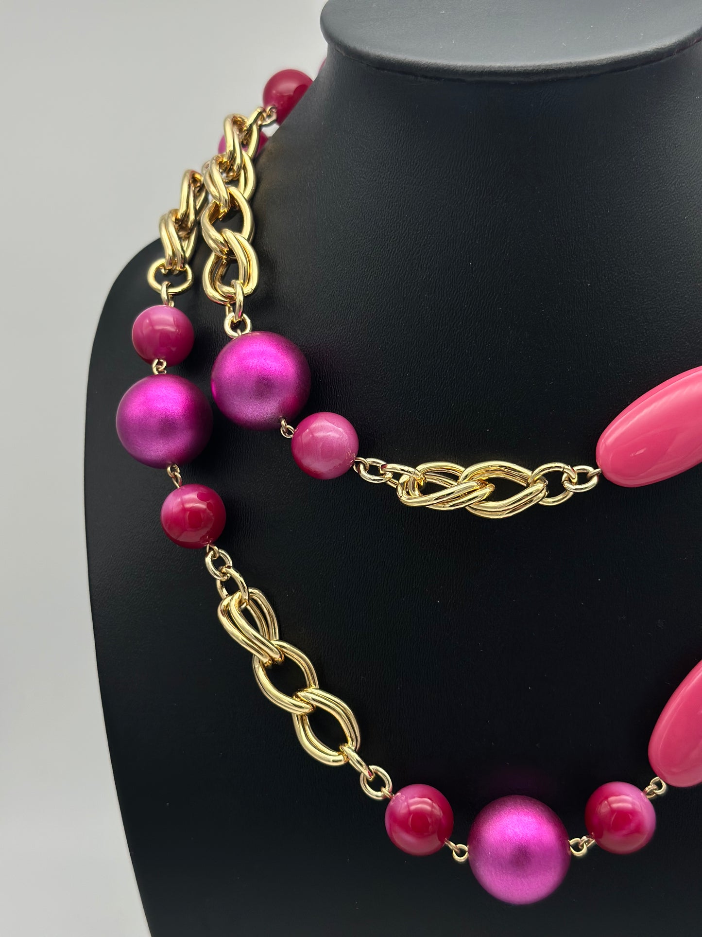 Collier / sautoir rose - Francine BRAMLI