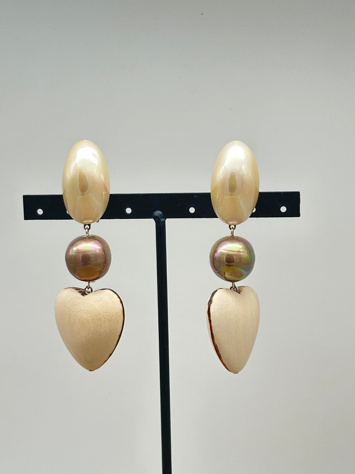 BOUCLES D'OREILLES PERLES CŒUR BOUCLES D'OREILLESIS - Francine BRAMLI