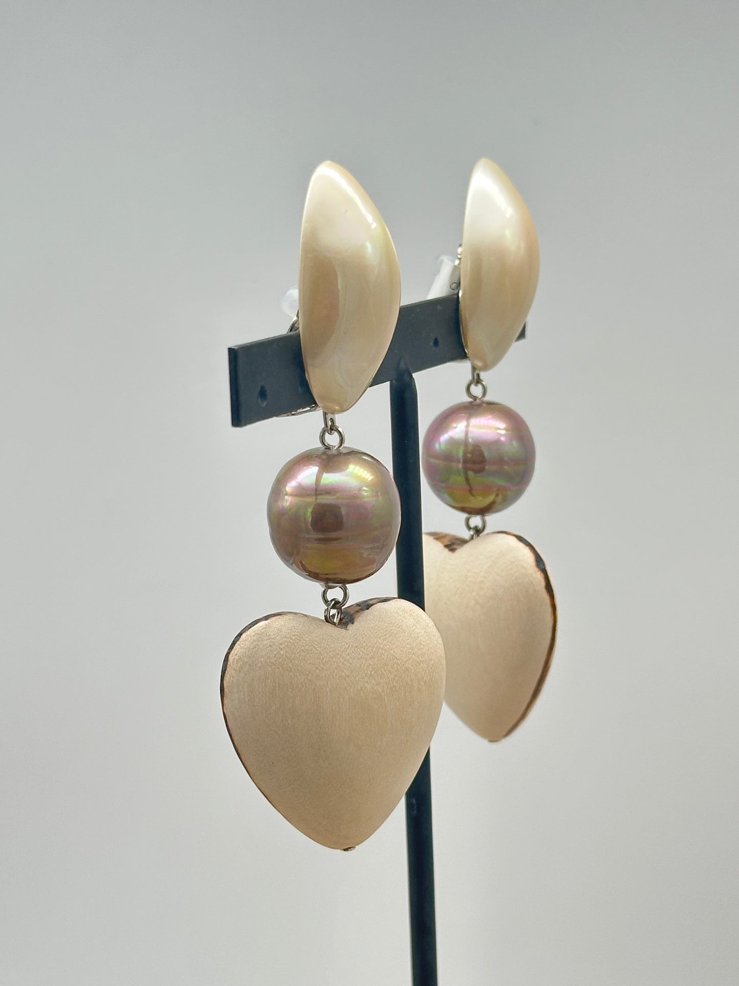 BOUCLES D'OREILLES PERLES CŒUR BOUCLES D'OREILLESIS - Francine BRAMLI