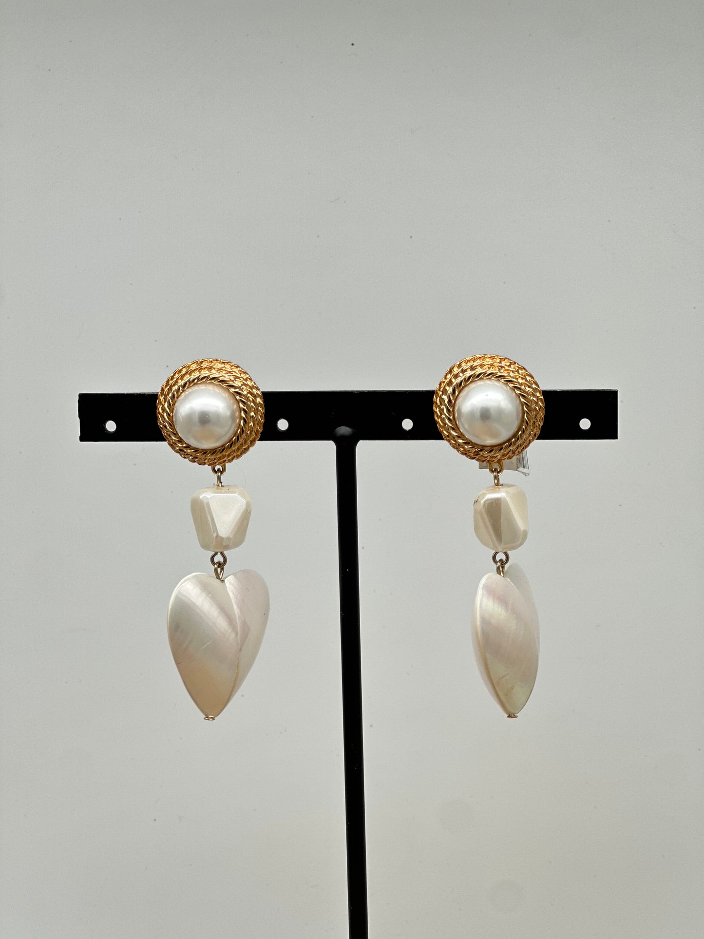 BOUCLES D'OREILLES PERLES CŒUR - Francine BRAMLI