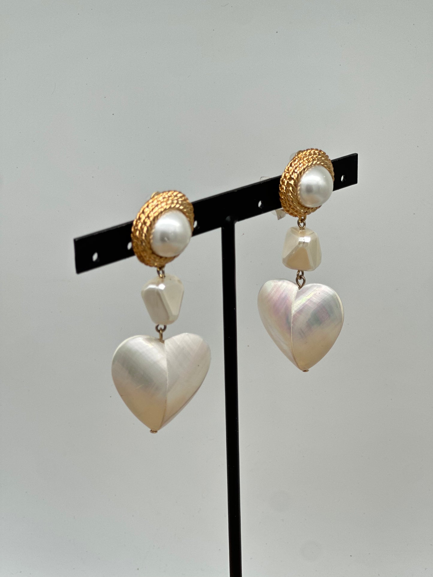 BOUCLES D'OREILLES PERLES CŒUR - Francine BRAMLI
