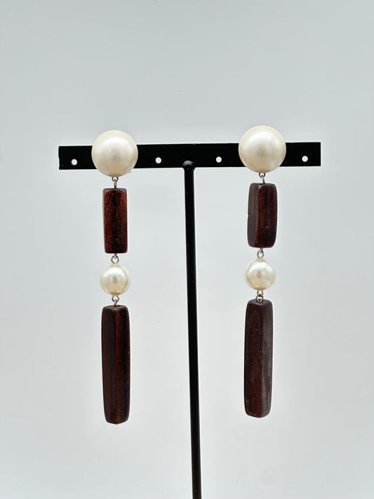 BOUCLES D’OREILLES BOIS - Francine BRAMLI