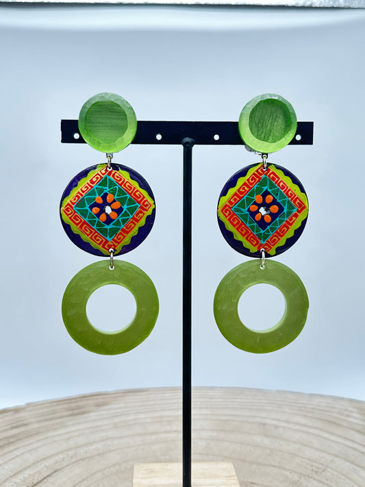 BOUCLES D’OREILLES BOIS PEINT/CRÉOLES - Francine BRAMLI