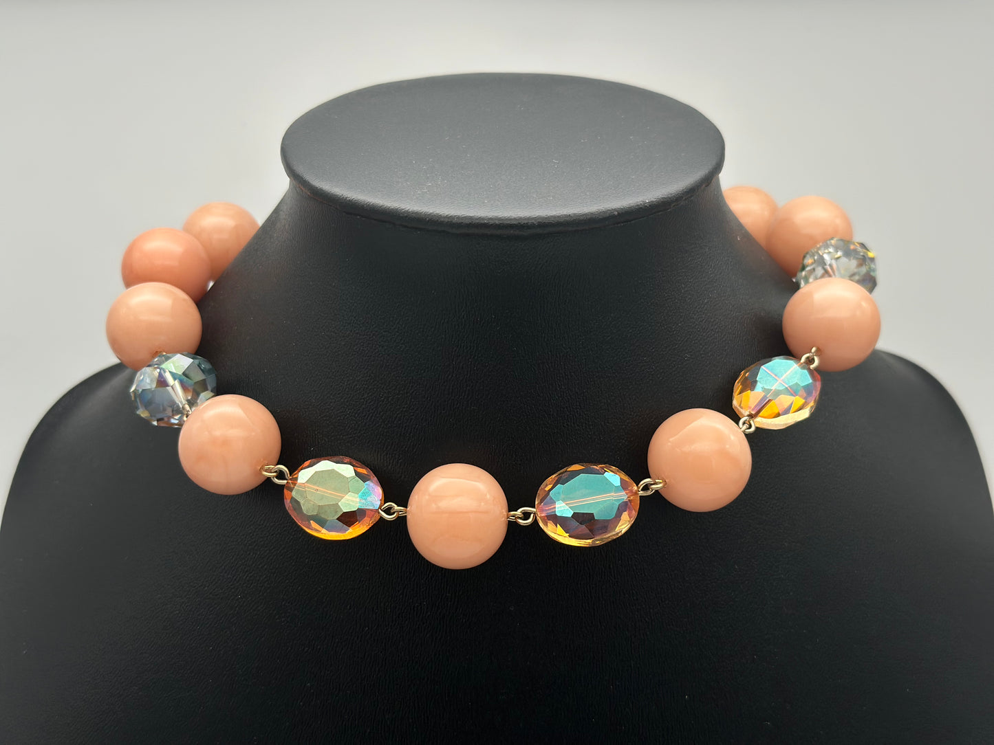 Collier éléments scintillants, perles fantaisies - Francine BRAMLI