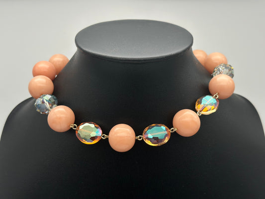 Collier éléments scintillants, perles fantaisies - Francine BRAMLI