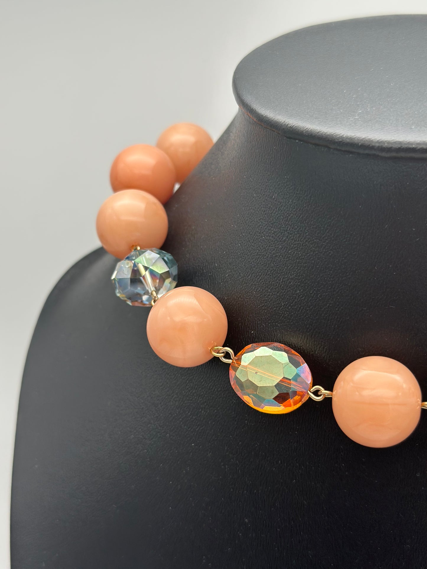 Collier éléments scintillants, perles fantaisies - Francine BRAMLI