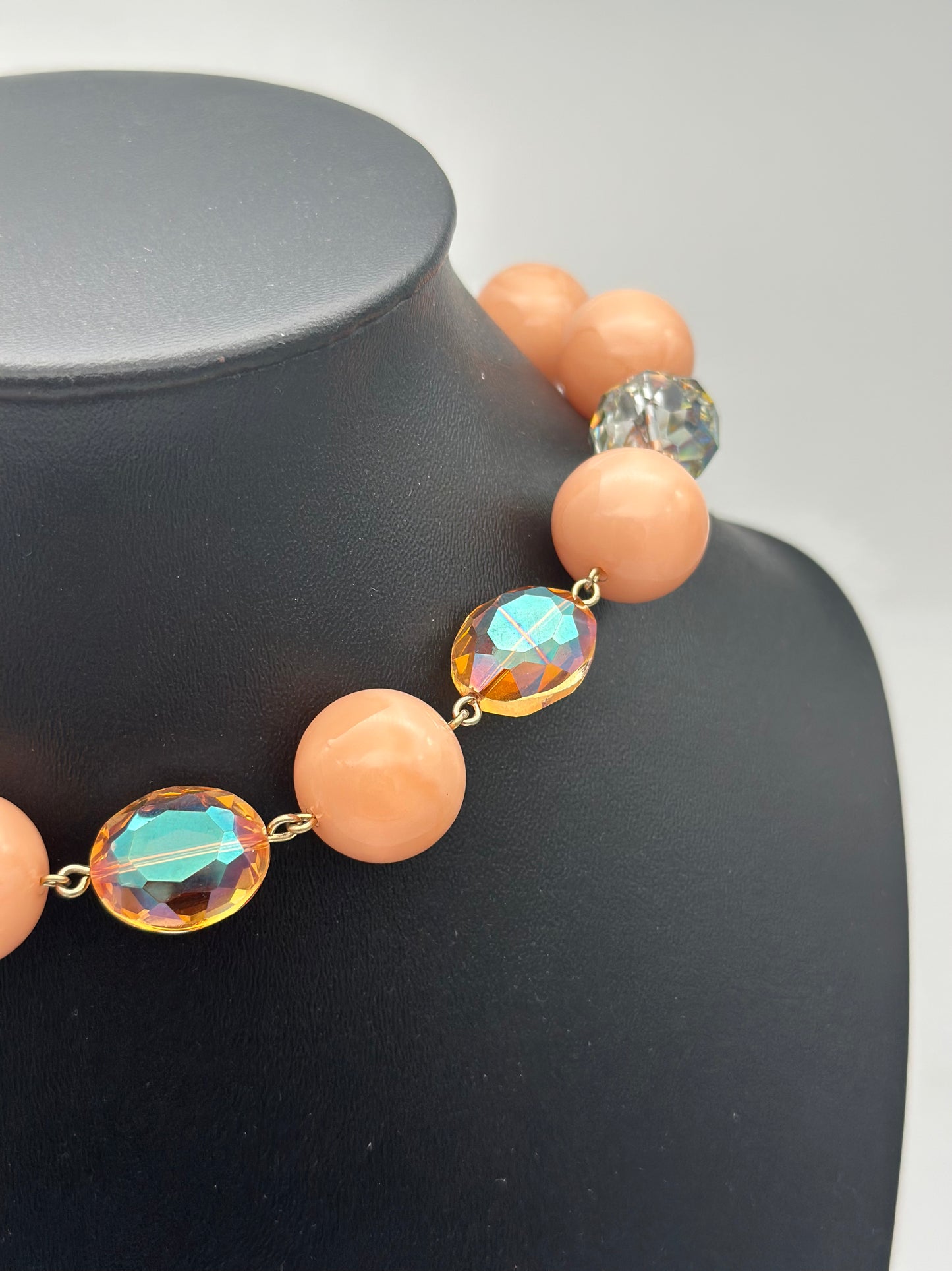 Collier éléments scintillants, perles fantaisies - Francine BRAMLI