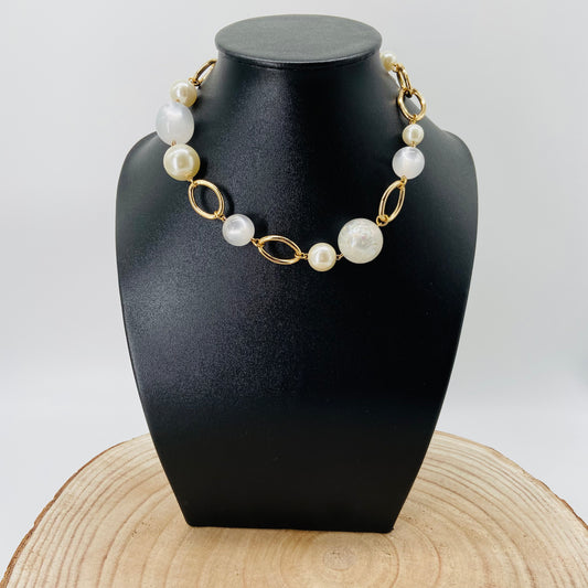 COLLIER perles blanches - Francine BRAMLI