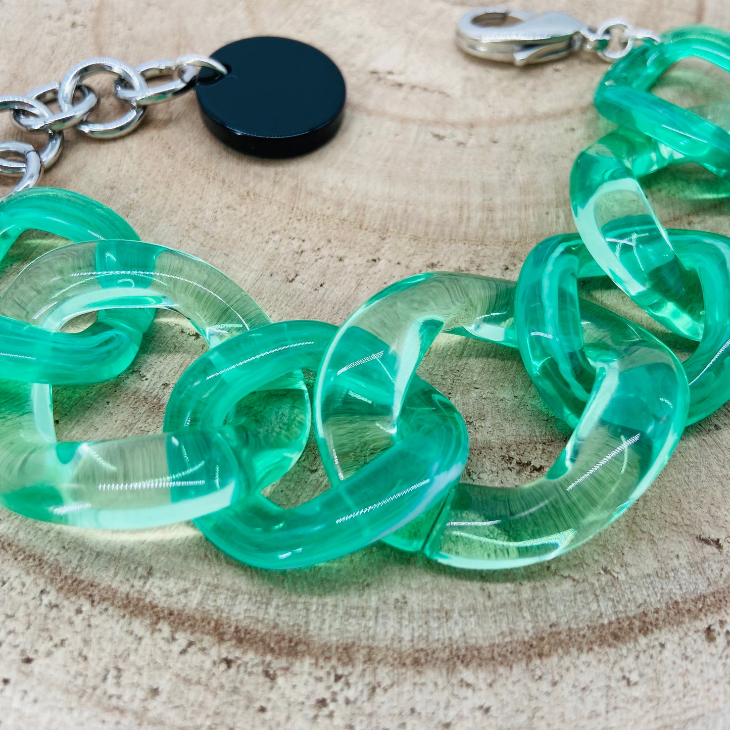 BRACELET MAILLONS Vert transparent - Francine BRAMLI