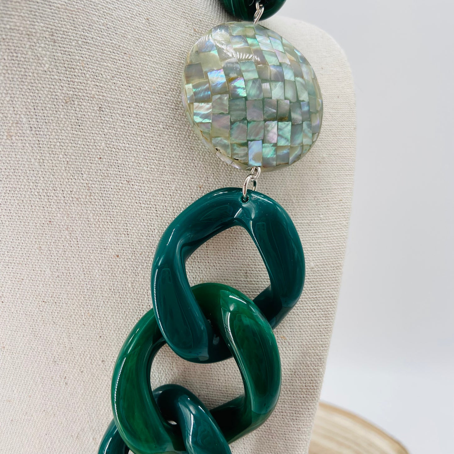 LONG COLLIER MAILLONS Vert foncé - Francine BRAMLI