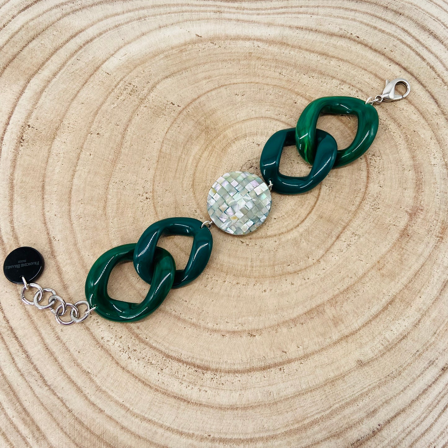 BRACELET MAILLONS Vert foncé - Francine BRAMLI