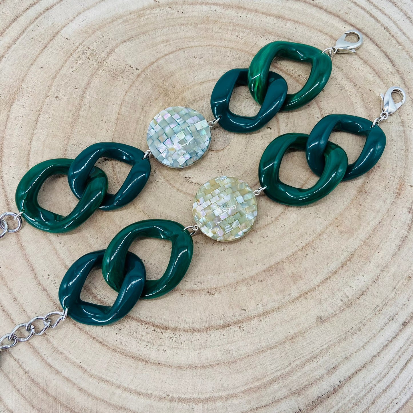 BRACELET MAILLONS Vert foncé - Francine BRAMLI