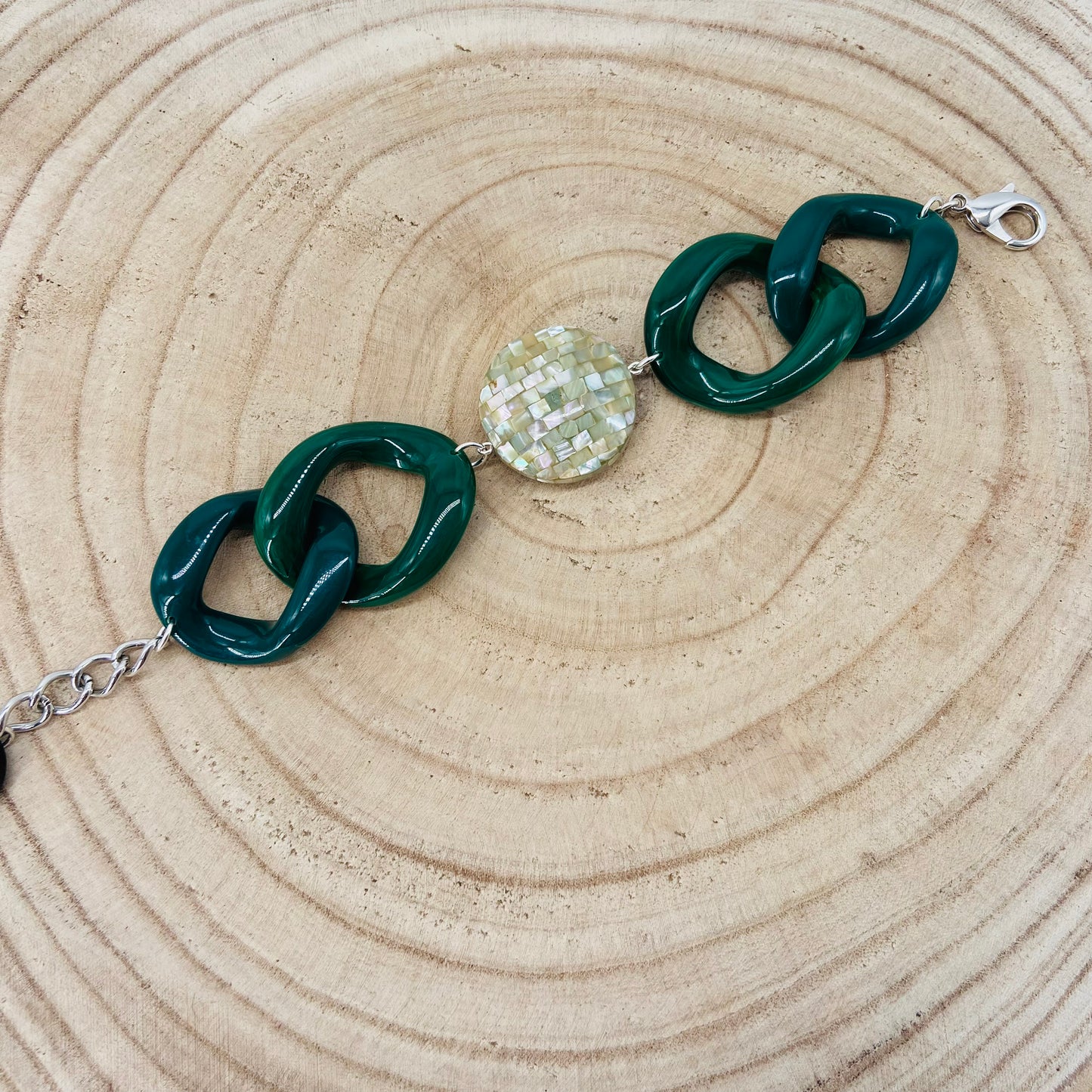 BRACELET MAILLONS Vert foncé - Francine BRAMLI