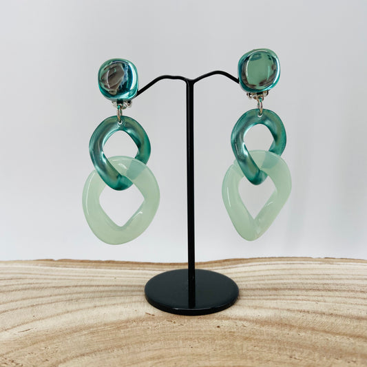 BOUCLES D'OREILLES MAILLONS Turquoise clair - Francine BRAMLI