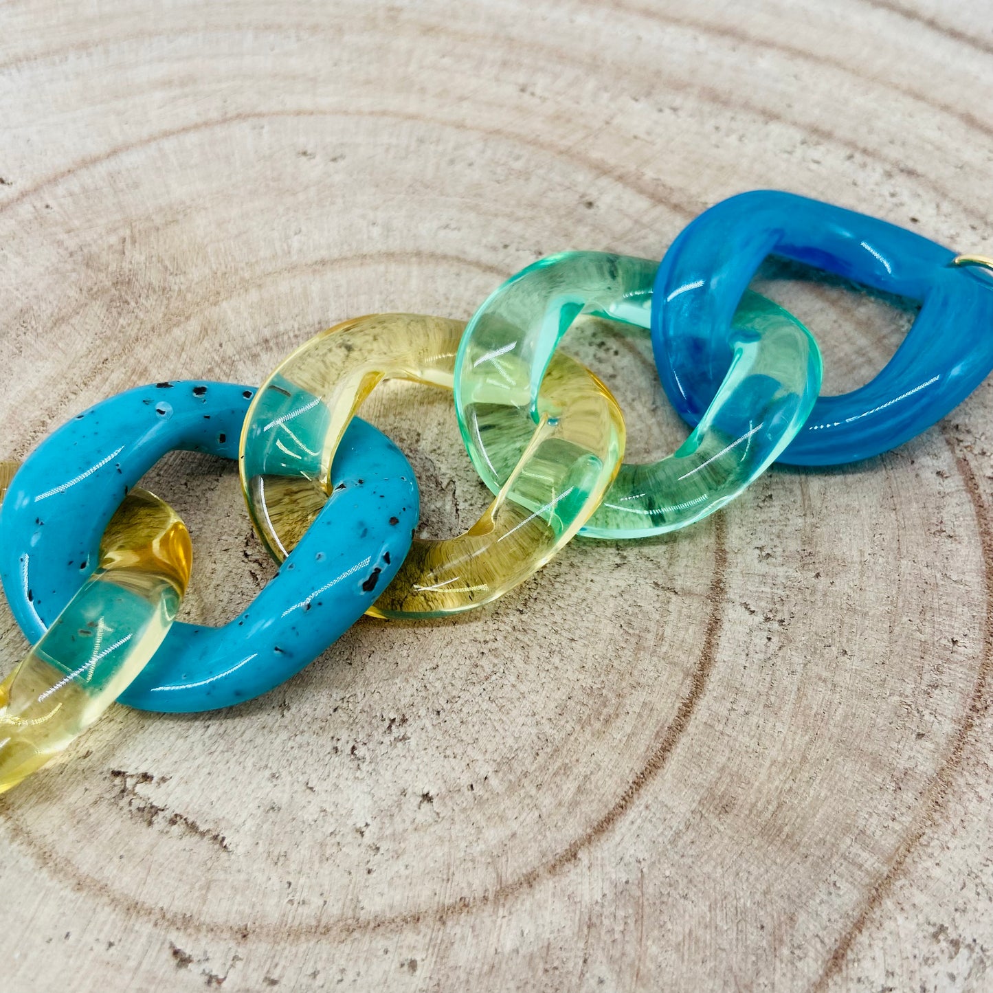 BRACELET MAILLONS Vert et bleu - Francine BRAMLI