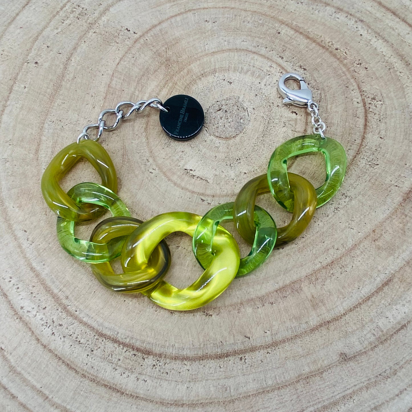 BRACELET MAILLONS Vert et Kaki - Francine BRAMLI