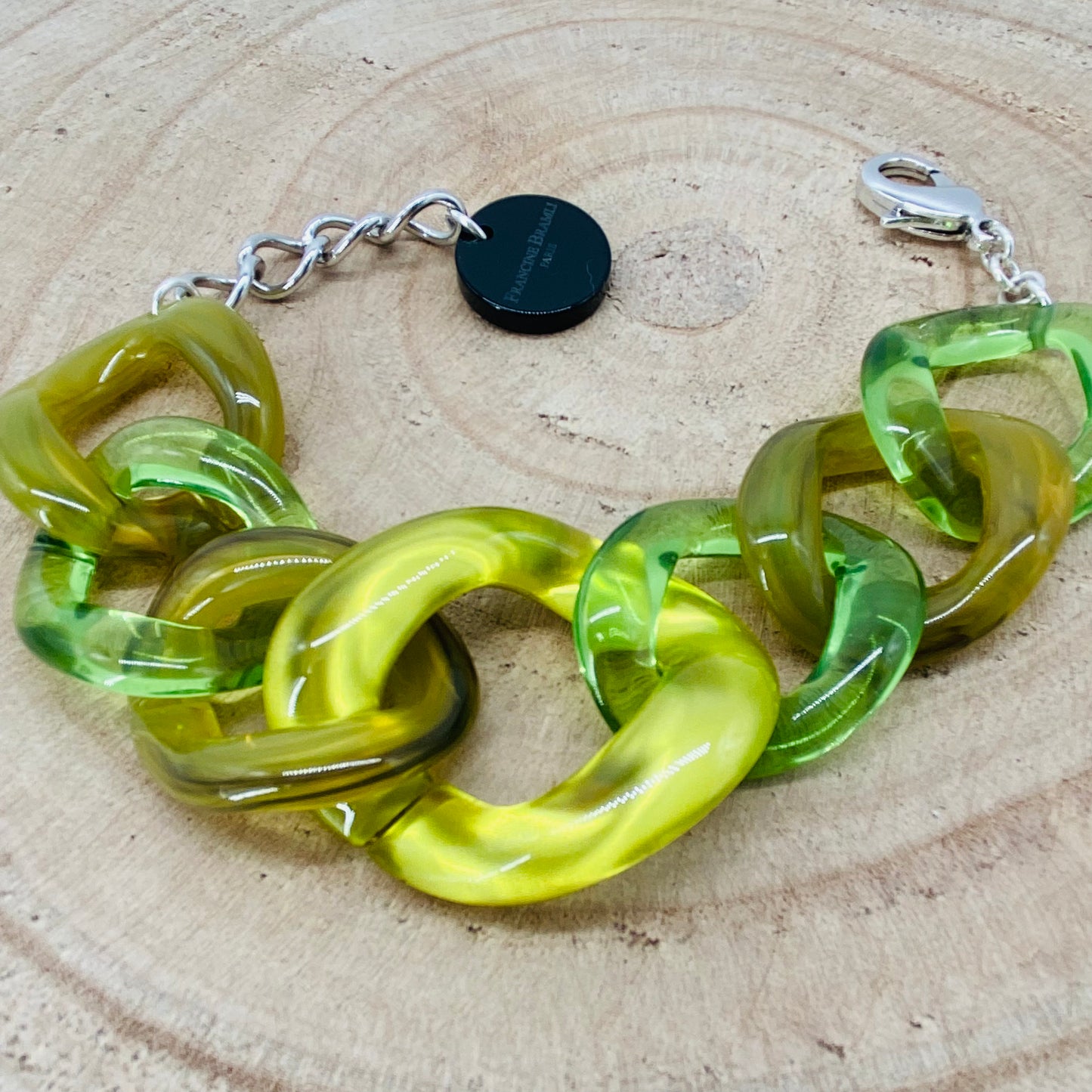 BRACELET MAILLONS Vert et Kaki - Francine BRAMLI