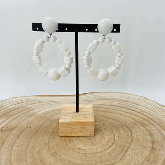 BOUCLES D'OREILLES Bastille Blanches- Francine BRAMLI