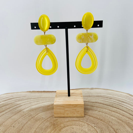 BOUCLES D'OREILLES Danseuses jaunes - Francine BRAMLI