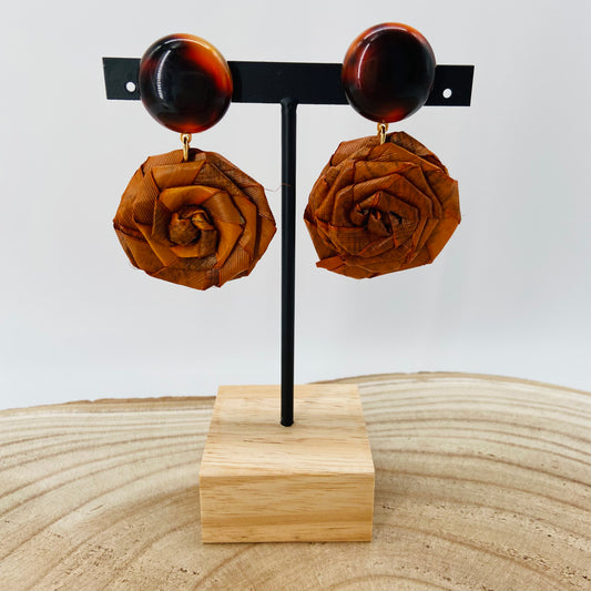 BOUCLES D'OREILLES Roses origami - Francine BRAMLI