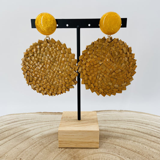 BOUCLES D'OREILLES tressées Jaunes - Francine BRAMLI