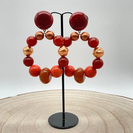 Boucles d'oreilles BASTILLE Orange - Francine BRAMLI