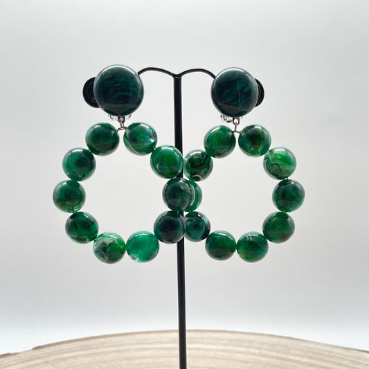 Boucles d'oreilles BASTILLE Malachite - Francine BRAMLI