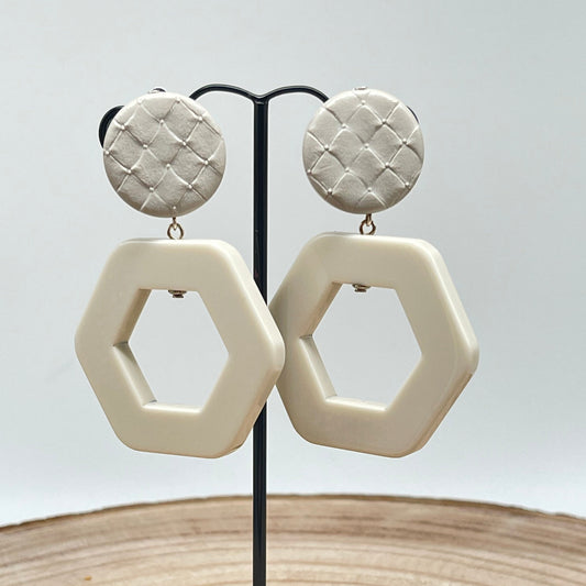 Boucles d'oreilles aspect cuir - Francine BRAMLI