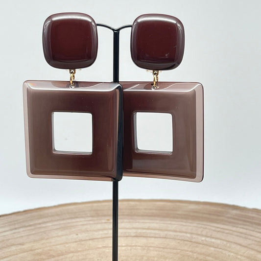 Boucles d'oreilles dégradé de marron - Francine BRAMLI