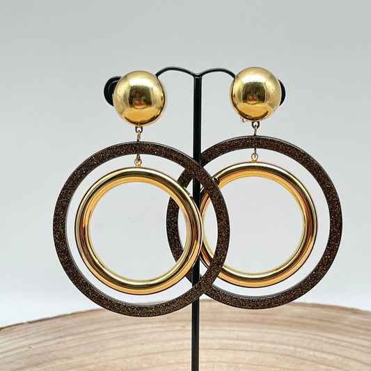 Boucles d'oreilles doubles anneaux - Francine BRAMLI