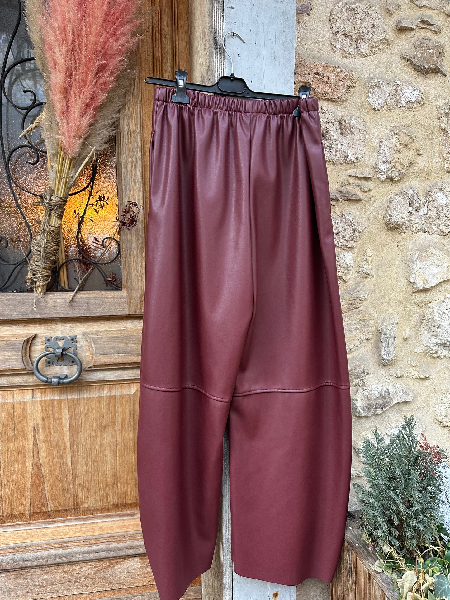 pantalon Simili cuir bordeaux