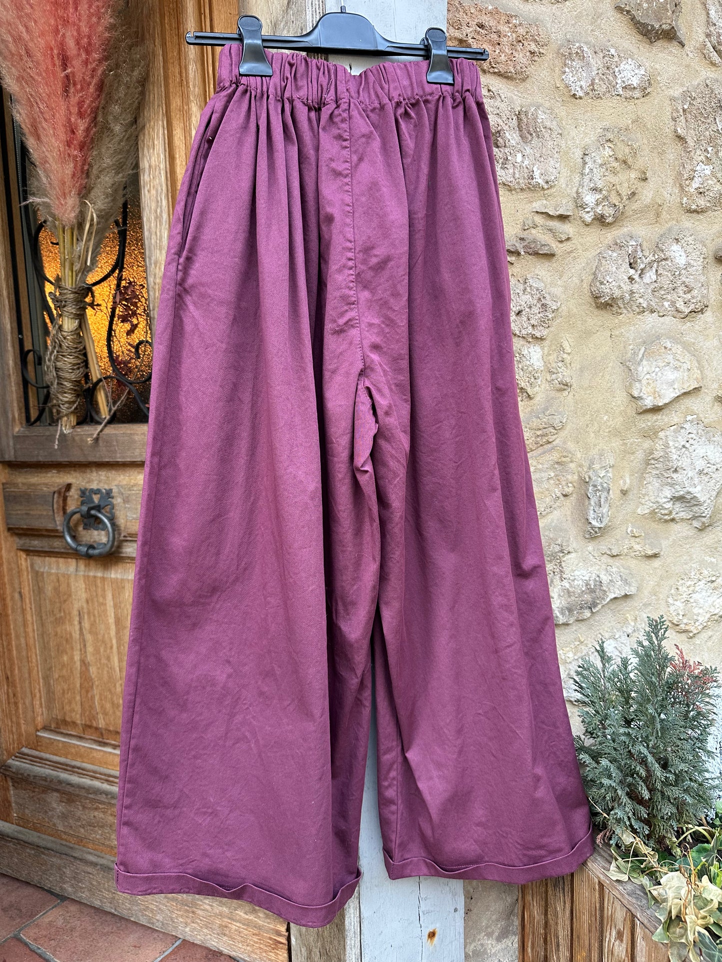 pantalon large prune