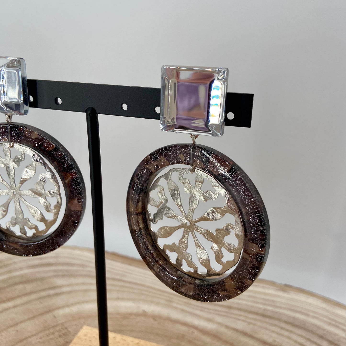 BOUCLES D'OREILLES Cercles argenté - Francine BRAMLI