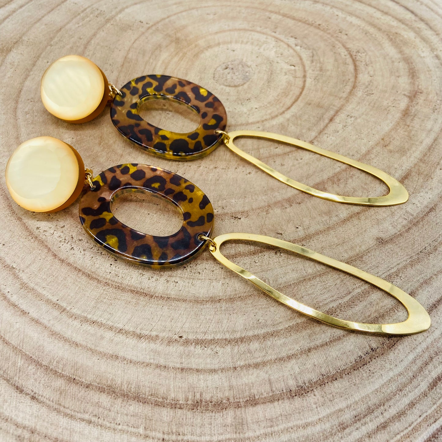 BOUCLES D'OREILLES anneaux Léopard- Francine BRAMLI