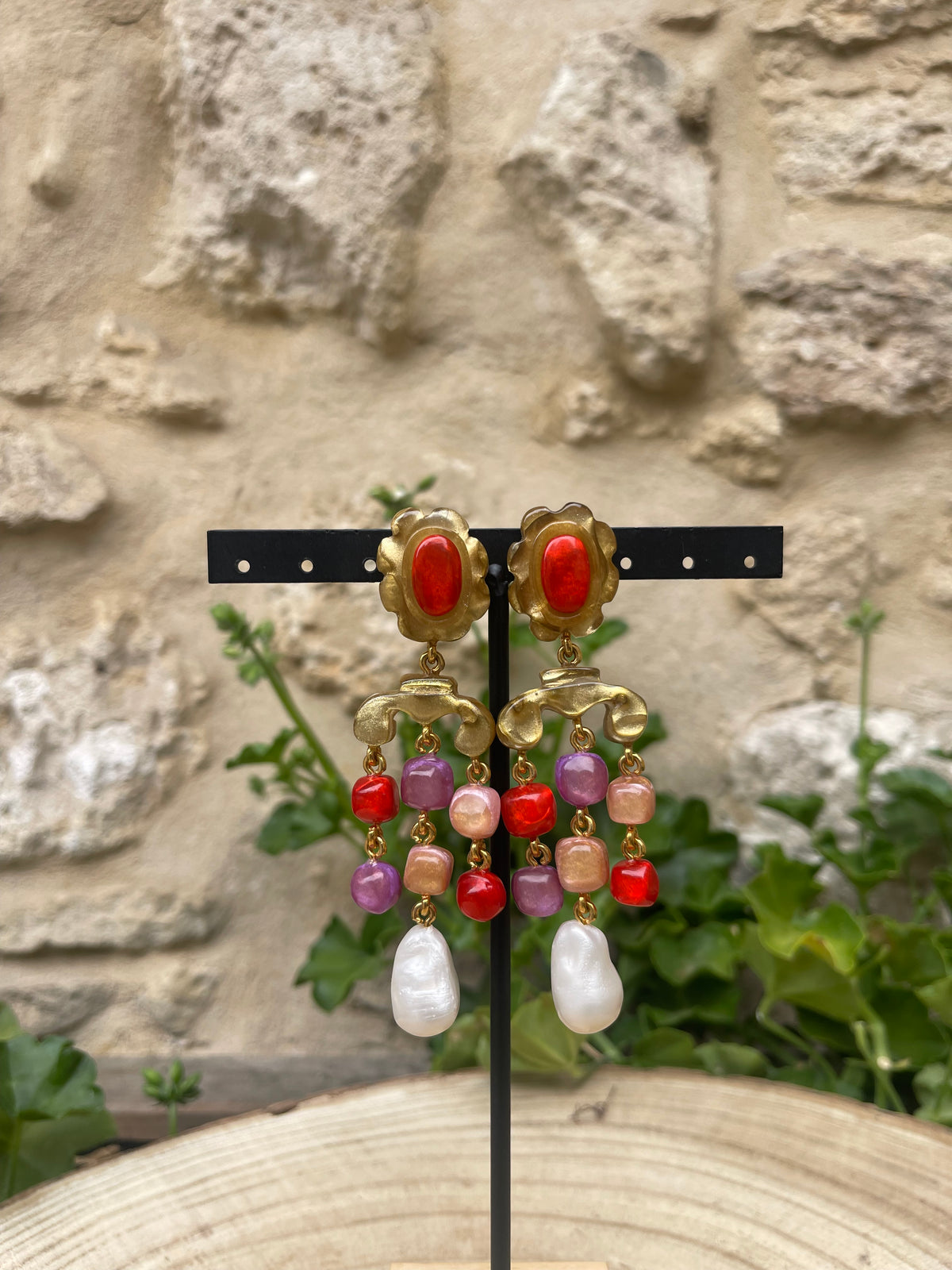 Boucles d'oreilles BRICE MULTIROSE - Dominique Denaive