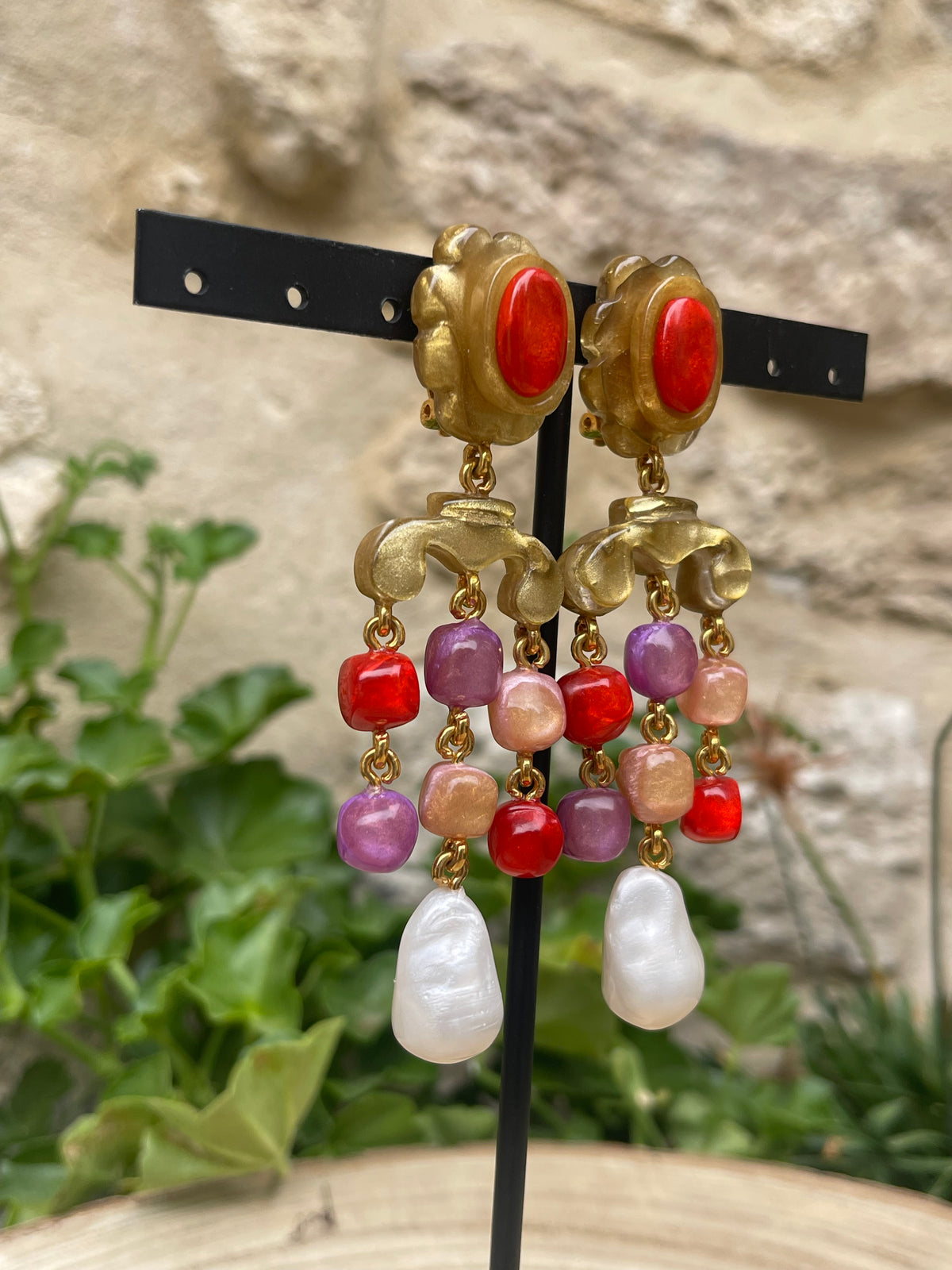 Boucles d'oreilles BRICE MULTIROSE - Dominique Denaive
