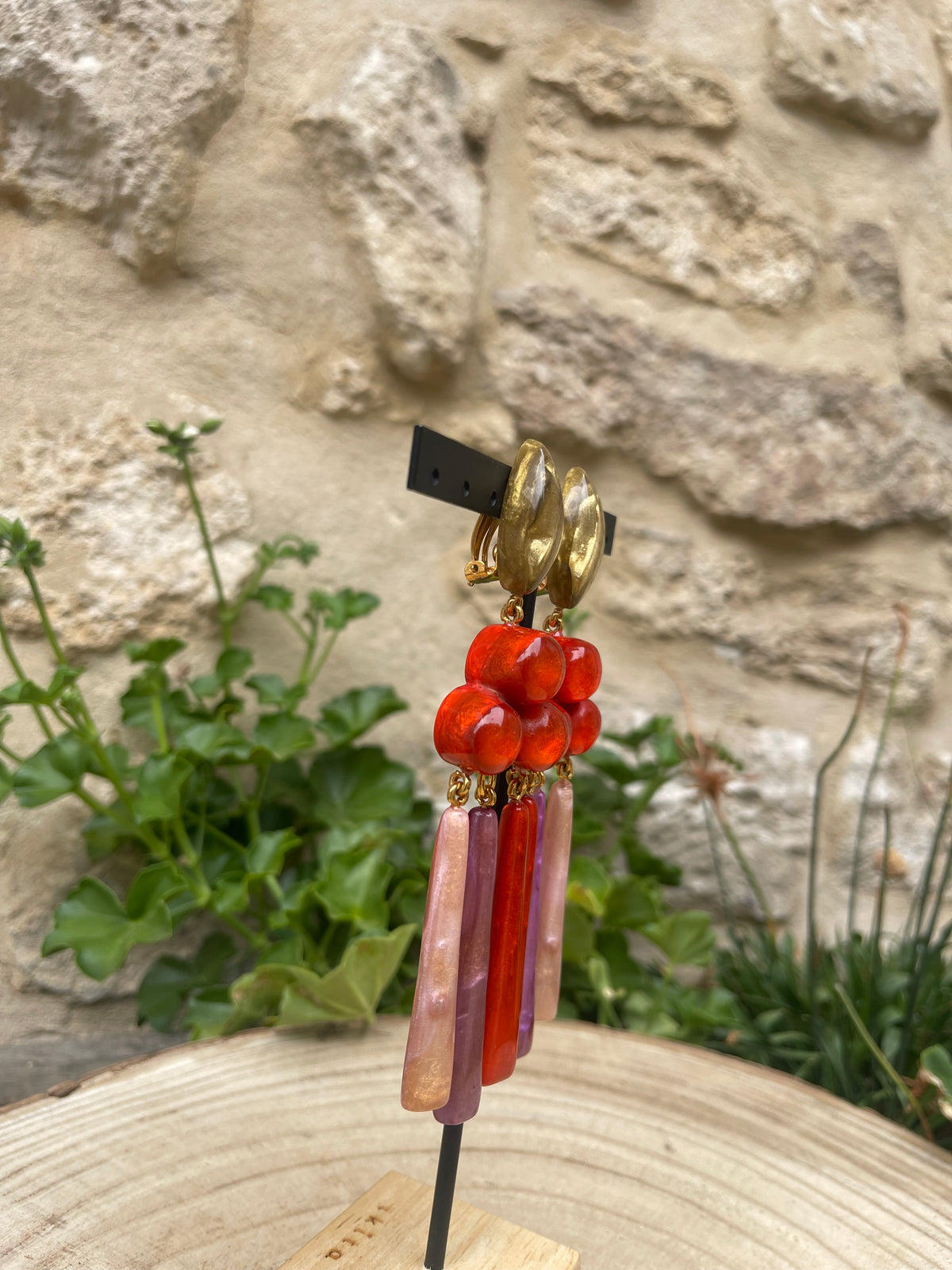 Boucles d'oreilles PRISCA MULTIROSE - Dominique Denaive