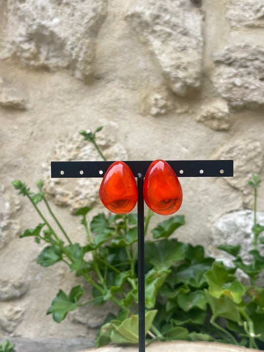 Boucles d'oreilles DANA ROUGE BLUSHED - Dominique Denaive