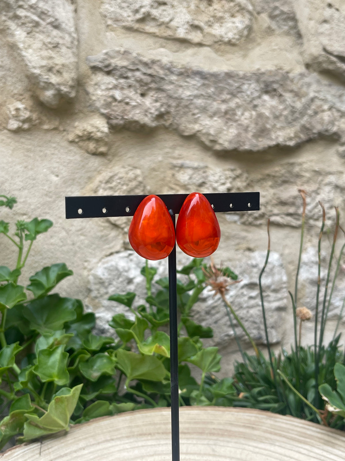 Boucles d'oreilles DANA ROUGE BLUSHED - Dominique Denaive