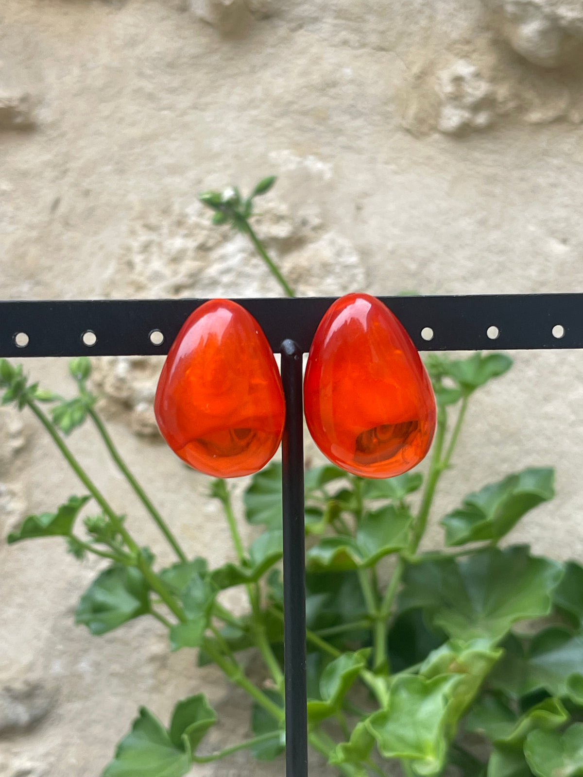 Boucles d'oreilles DANA ROUGE BLUSHED - Dominique Denaive