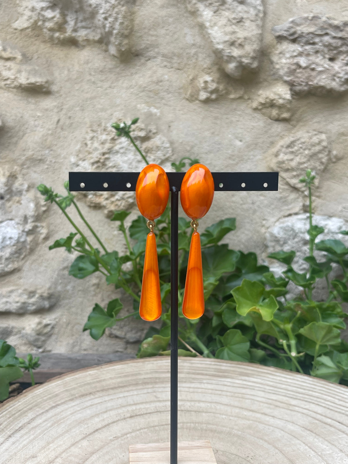 Boucles d'oreilles VIOLETTE ORANGE - Dominique Denaive