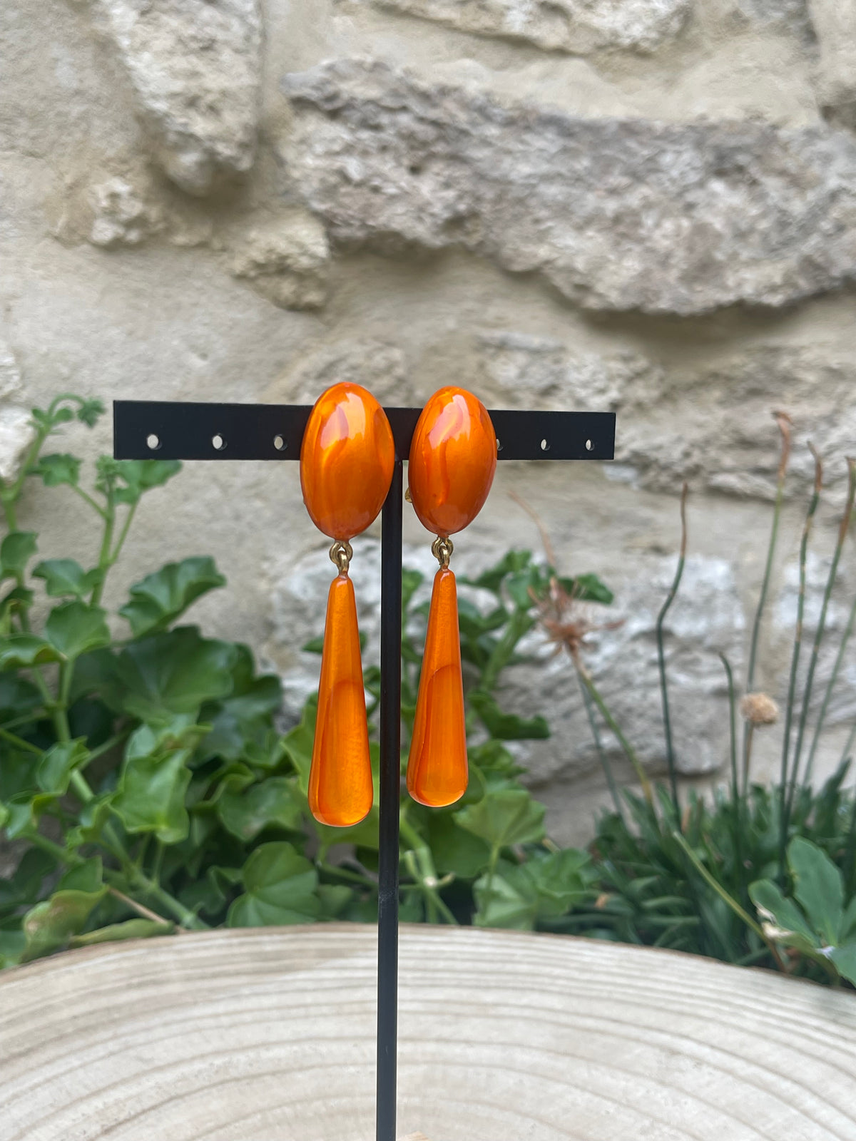 Boucles d'oreilles VIOLETTE ORANGE - Dominique Denaive