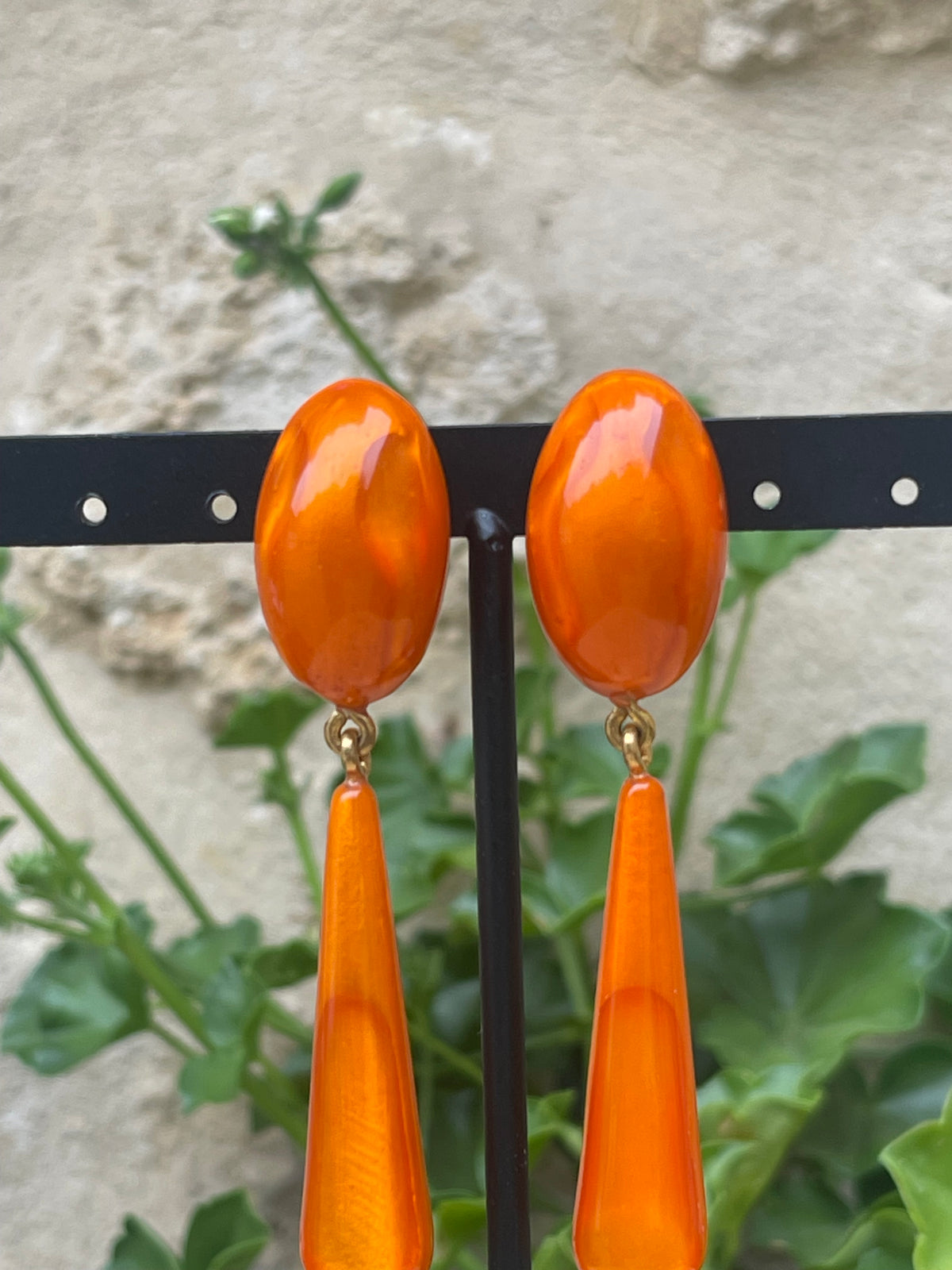 Boucles d'oreilles VIOLETTE ORANGE - Dominique Denaive