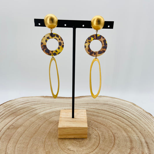 BOUCLES D'OREILLES longs anneaux dorés - Francine BRAMLI