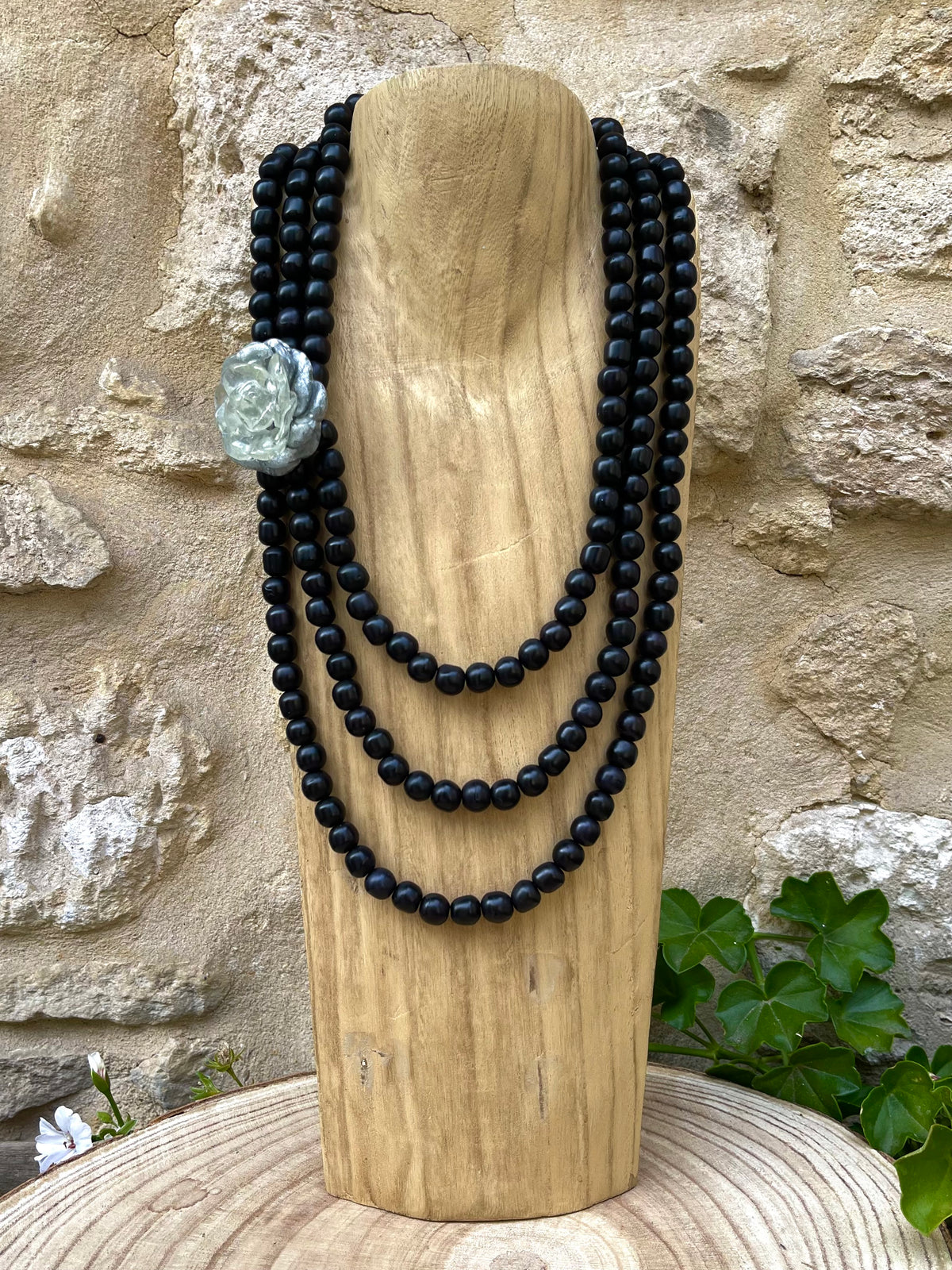 Collier VIOLAIRE NOIR/ARGENT - Dominique Denaive