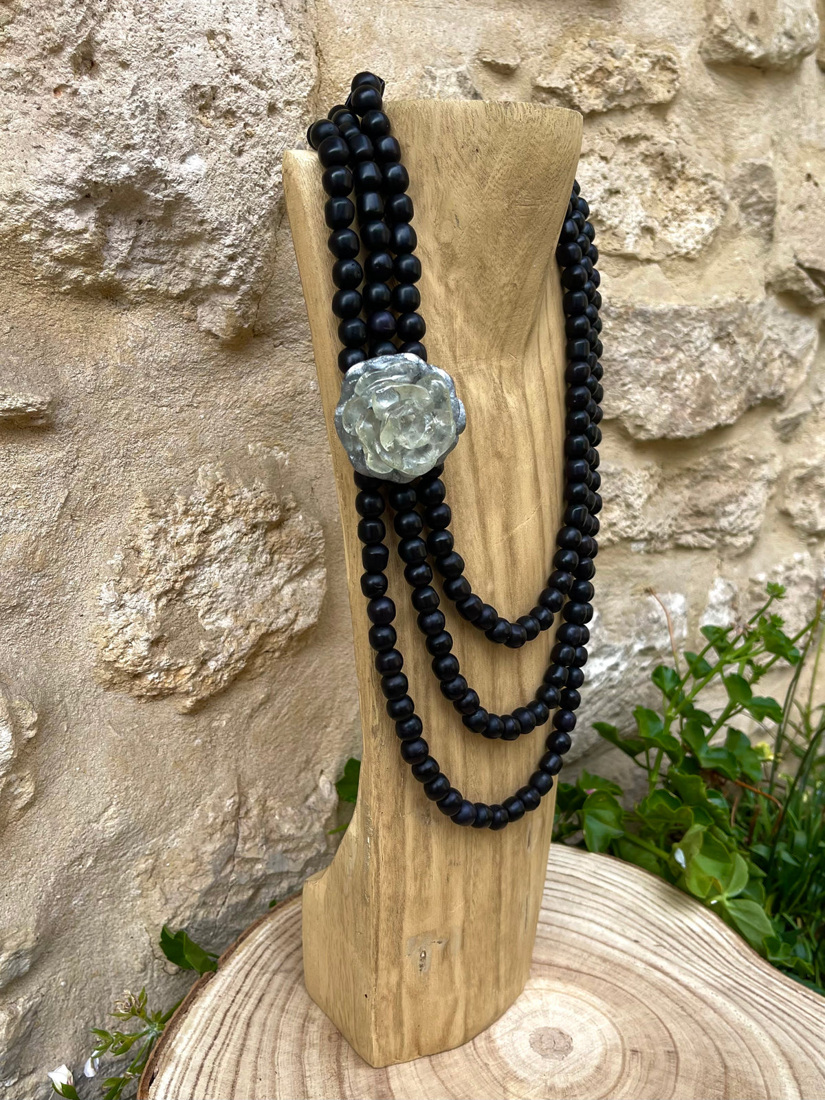 Collier VIOLAIRE NOIR/ARGENT - Dominique Denaive