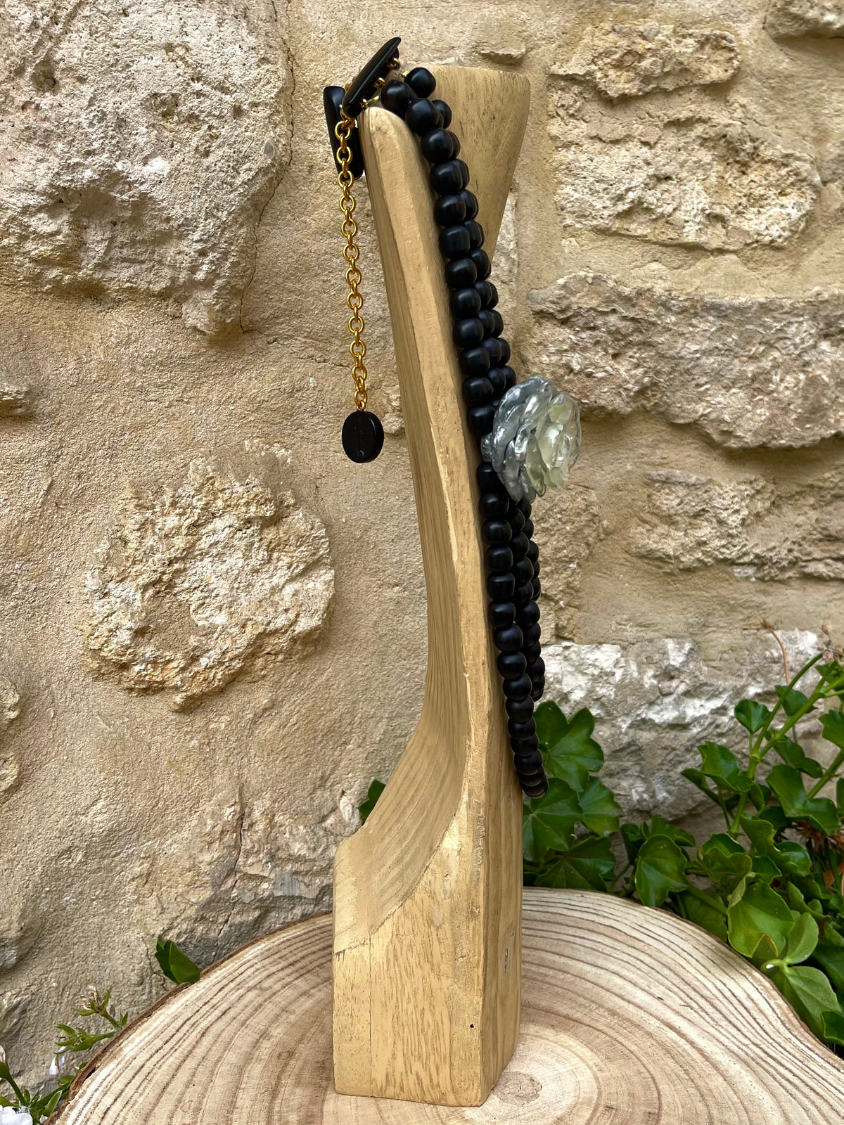 Collier VIOLAIRE NOIR/ARGENT - Dominique Denaive